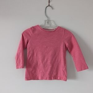F&F Baby Girl Plain Long Sleeve Pink Tee Organic Cotton Size 12-18 Months
